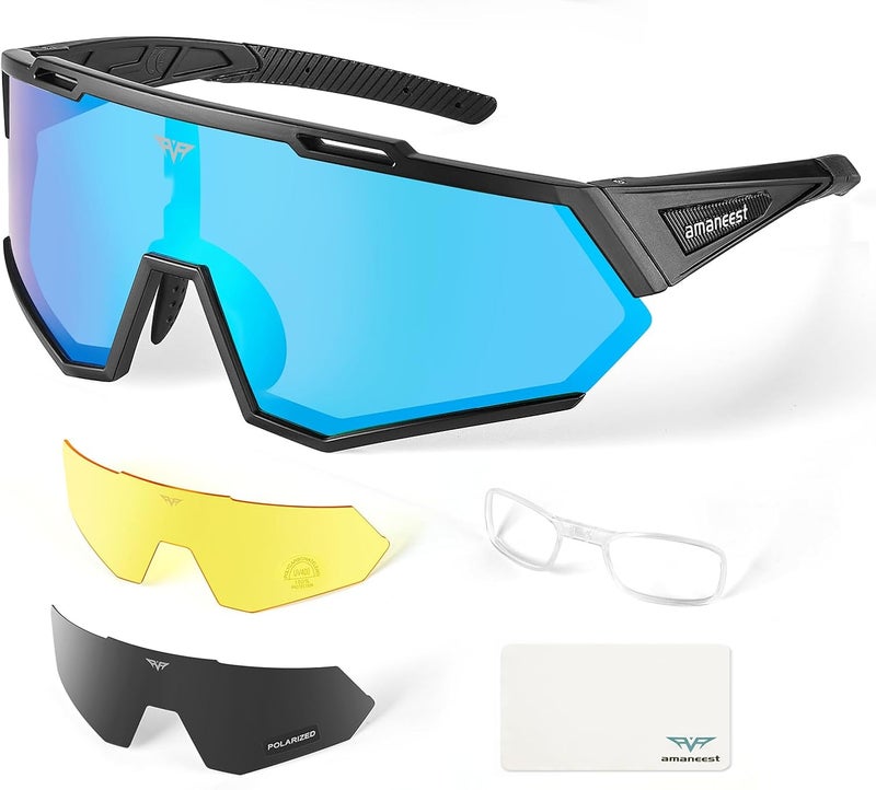 AMANEEST Sunglasses UV Protection Cycling Sunglasses for Men and Women,Impact Resistance Z87.1 for Construction - Image 1